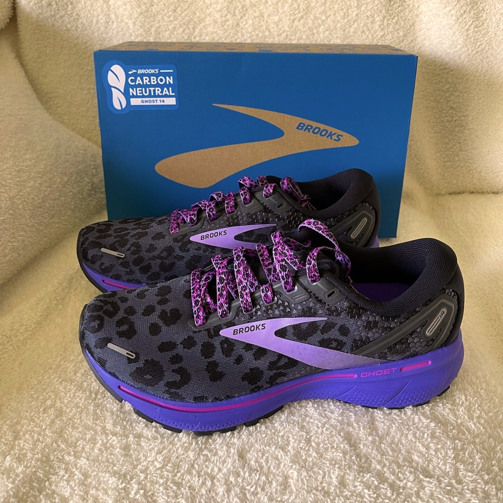 Brooks Ghost 14. Woman’s size 8. Limited edition ebony/black/purple